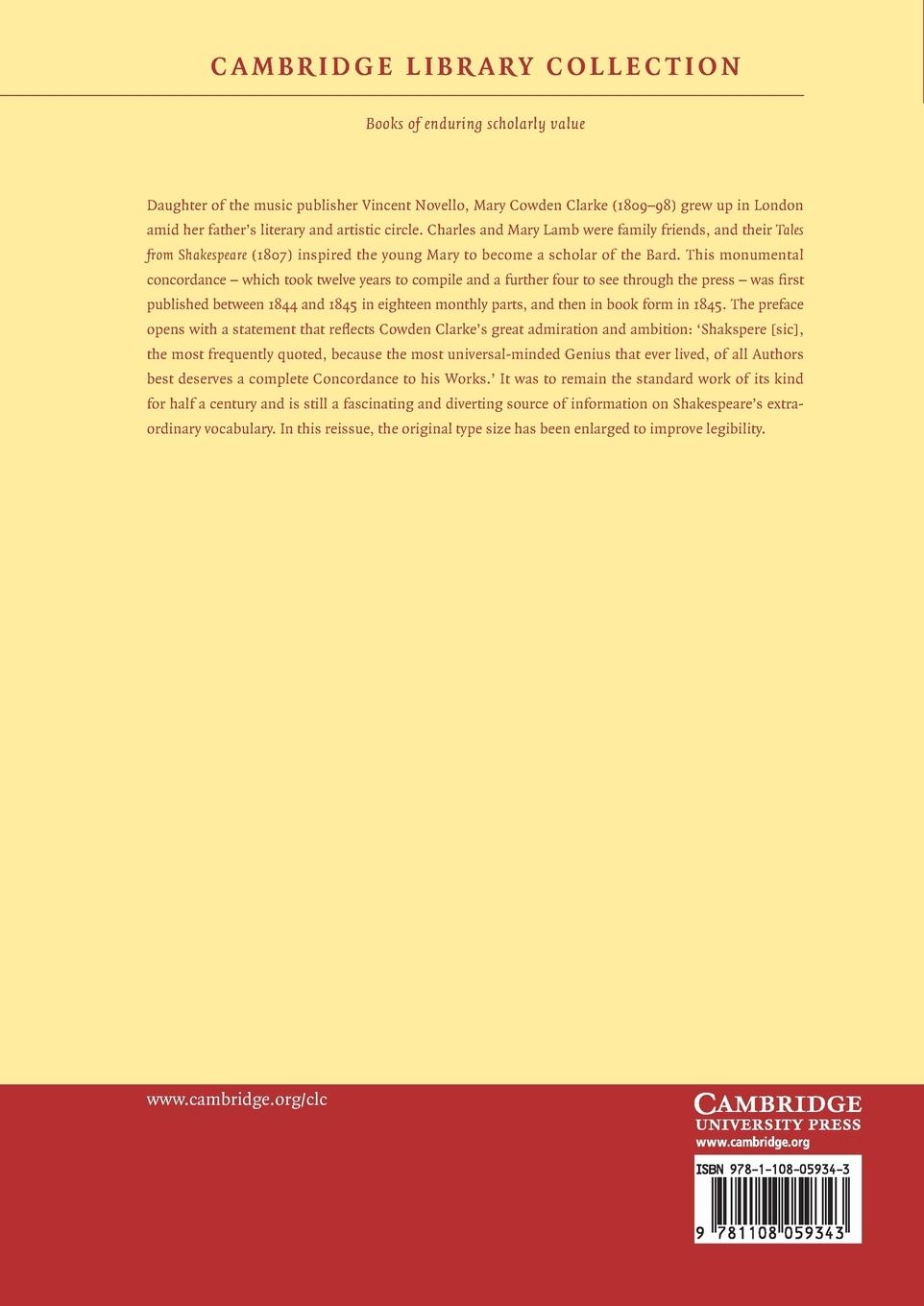 Rückseitencover The Complete Concordance to Shakspere