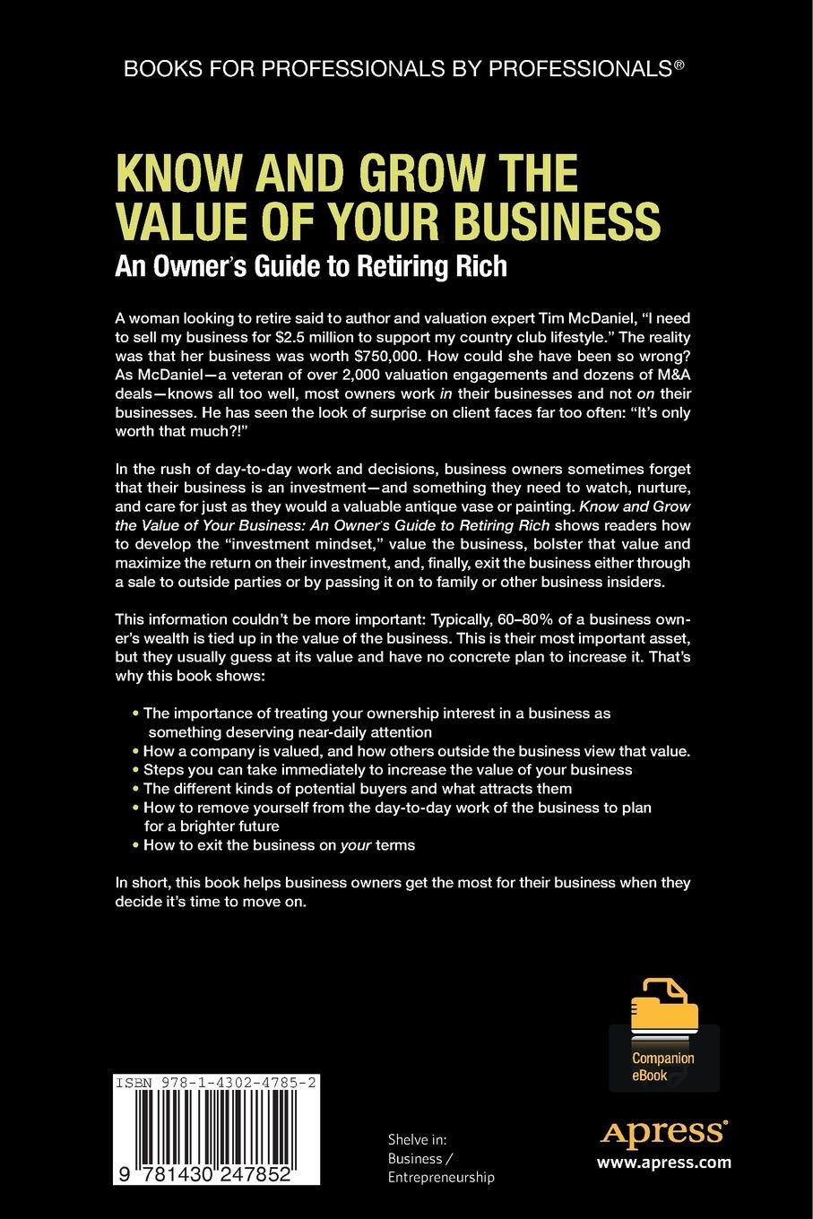 Rückseitencover Know and Grow the Value of Your Business