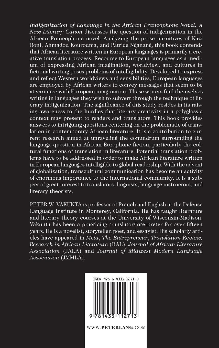 Rückseitencover Indigenization of Language in the African Francophone Novel