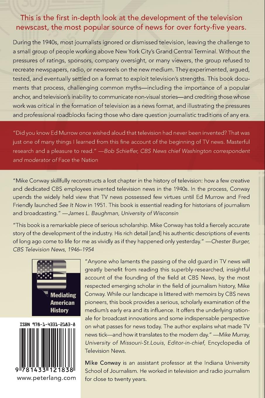 Rückseitencover The Origins of Television News in America