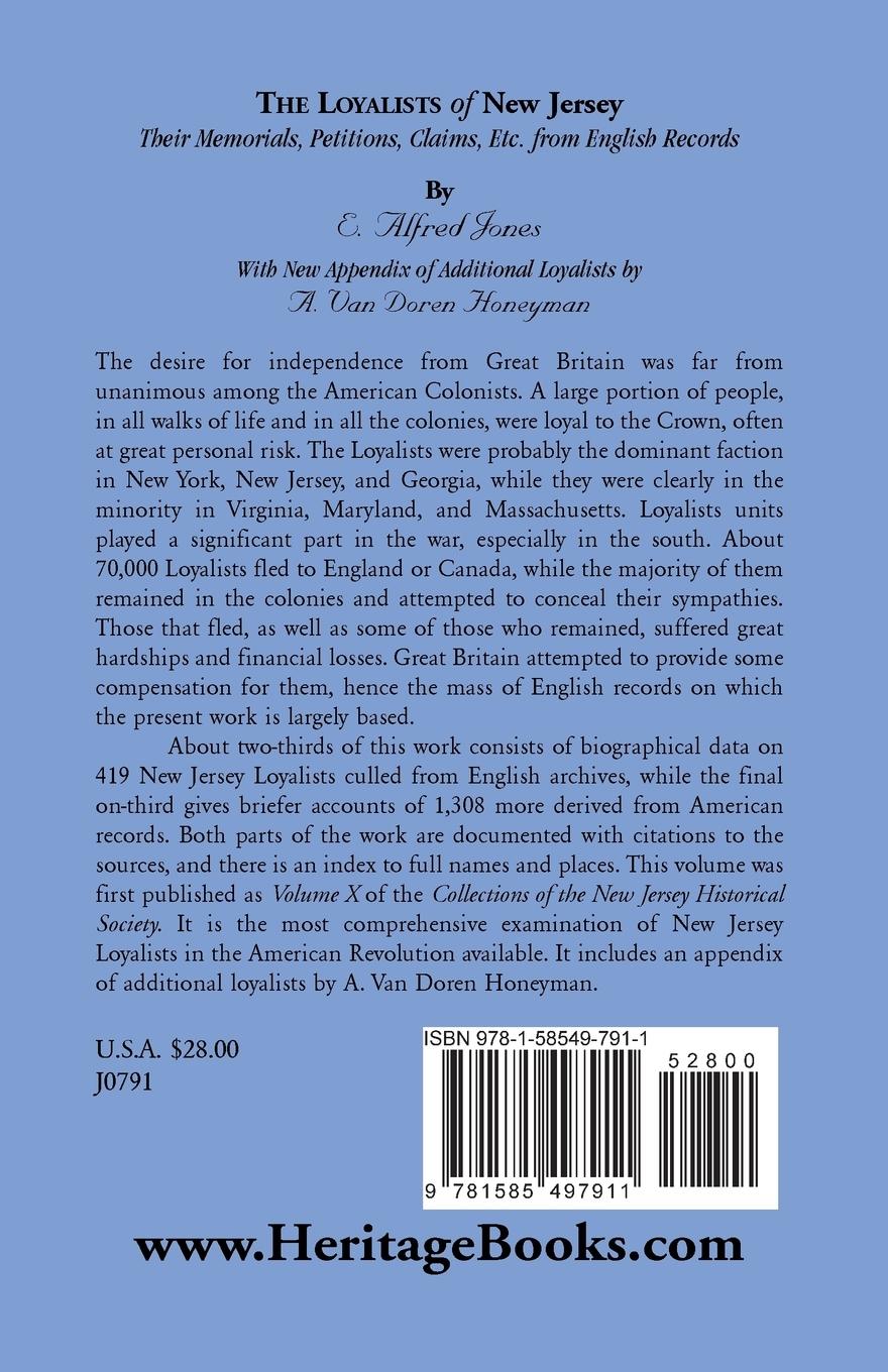 Rückseitencover The Loyalists of New Jersey