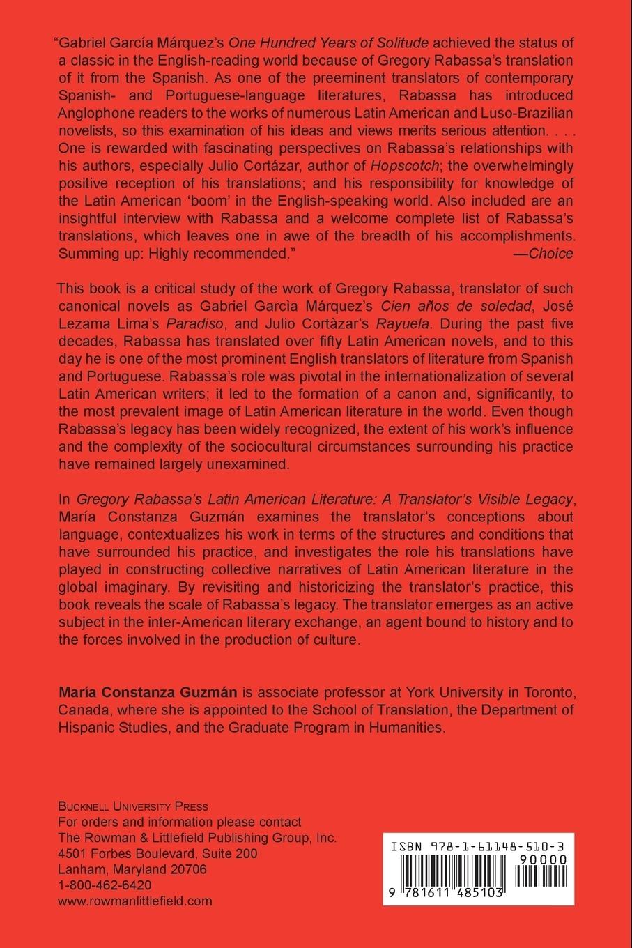 Rückseitencover Gregory Rabassa's Latin American Literature