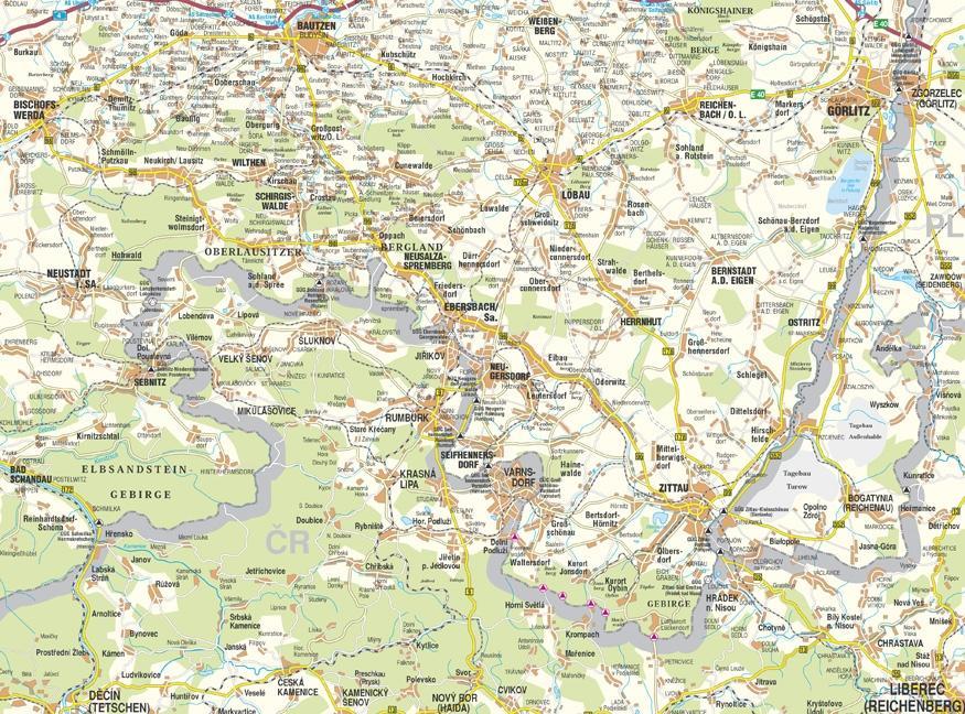 Beispielinhalt (Bild) Oberlausitzer Bergland - Zittauer Gebirge - Nordböhmen 1 : 75 000