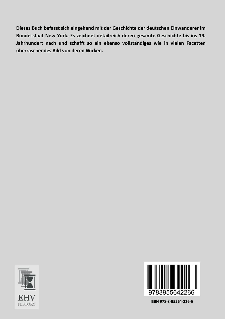 Rückseitencover Die Geschichte der Deutschen in New York