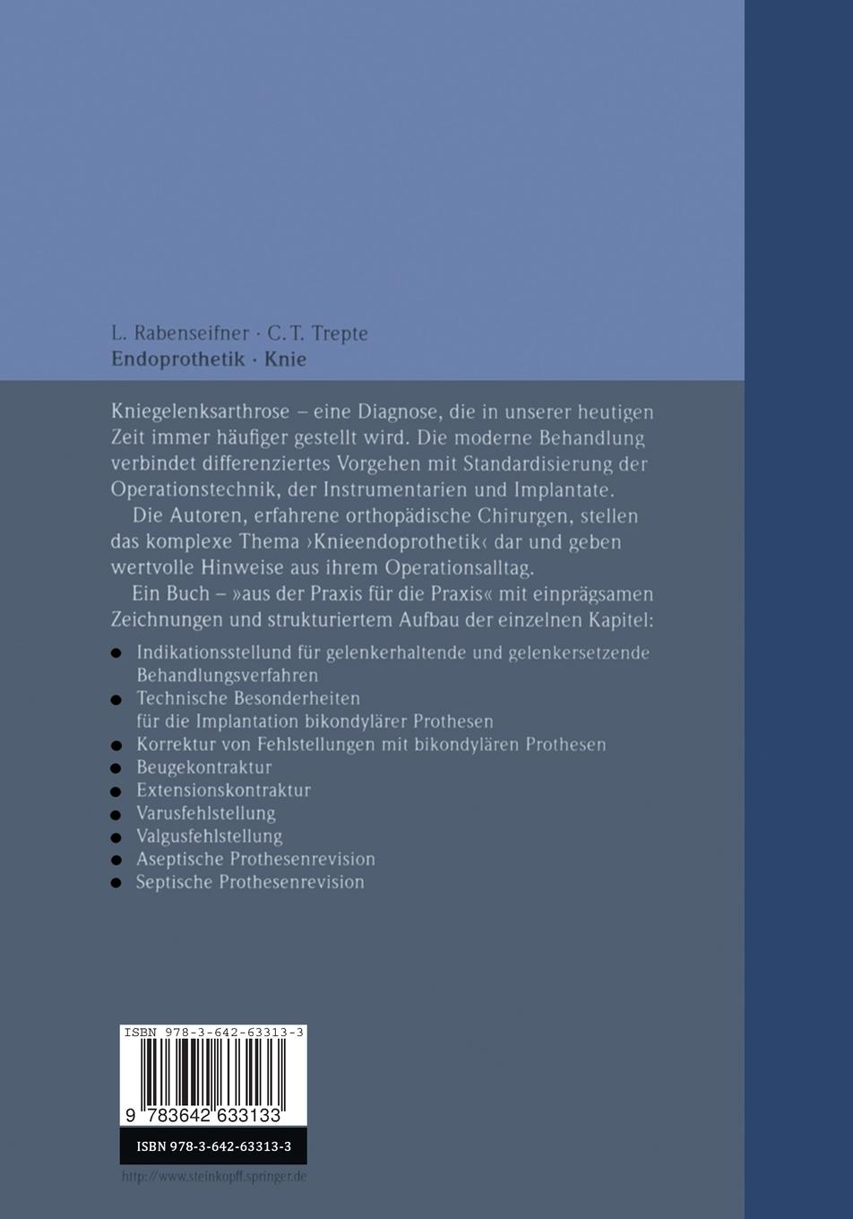 Rückseitencover Endoprothetik Knie