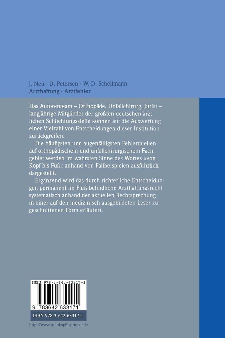 Rückseitencover Arzthaftung/Arztfehler