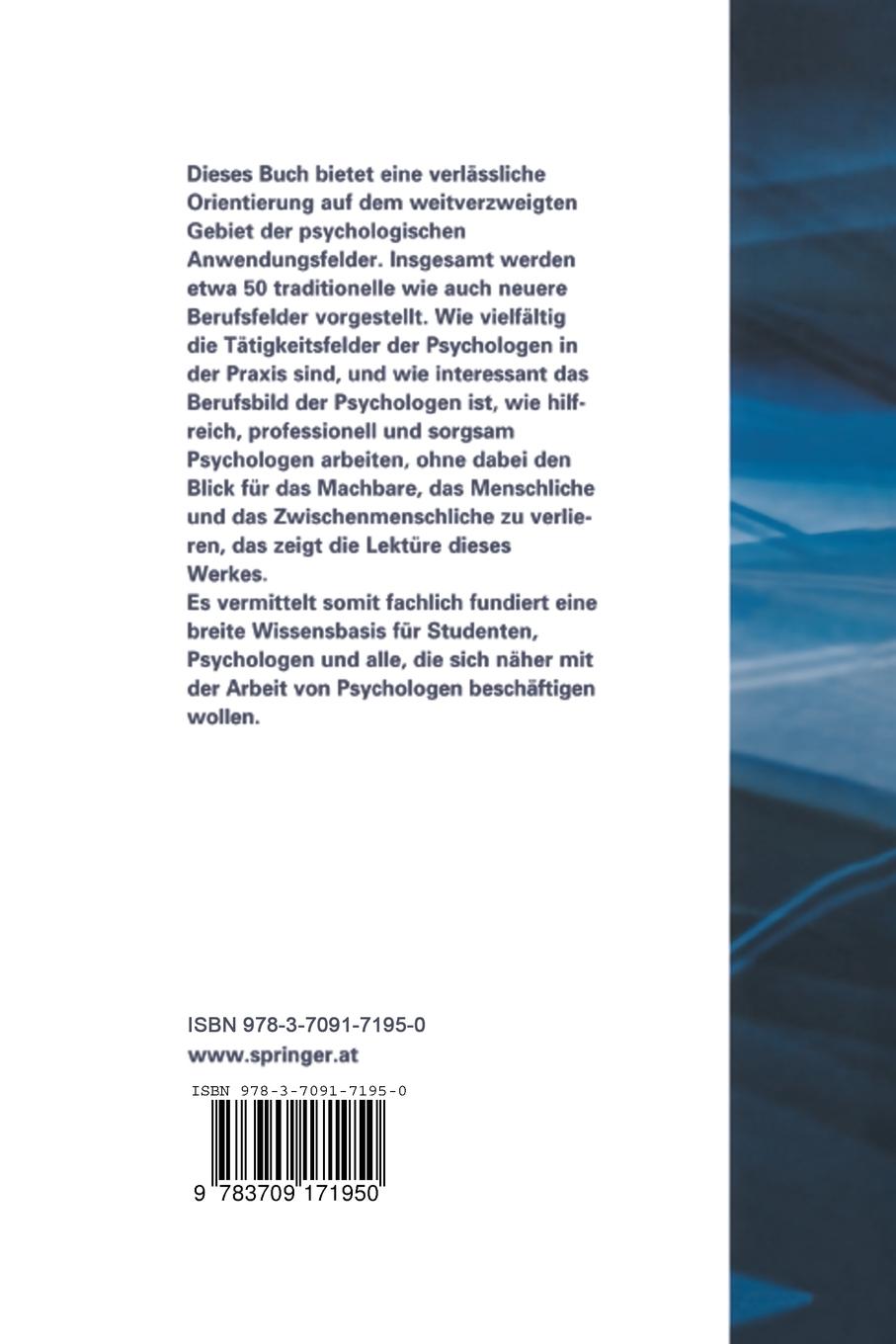 Rückseitencover Die Praxis der Psychologie