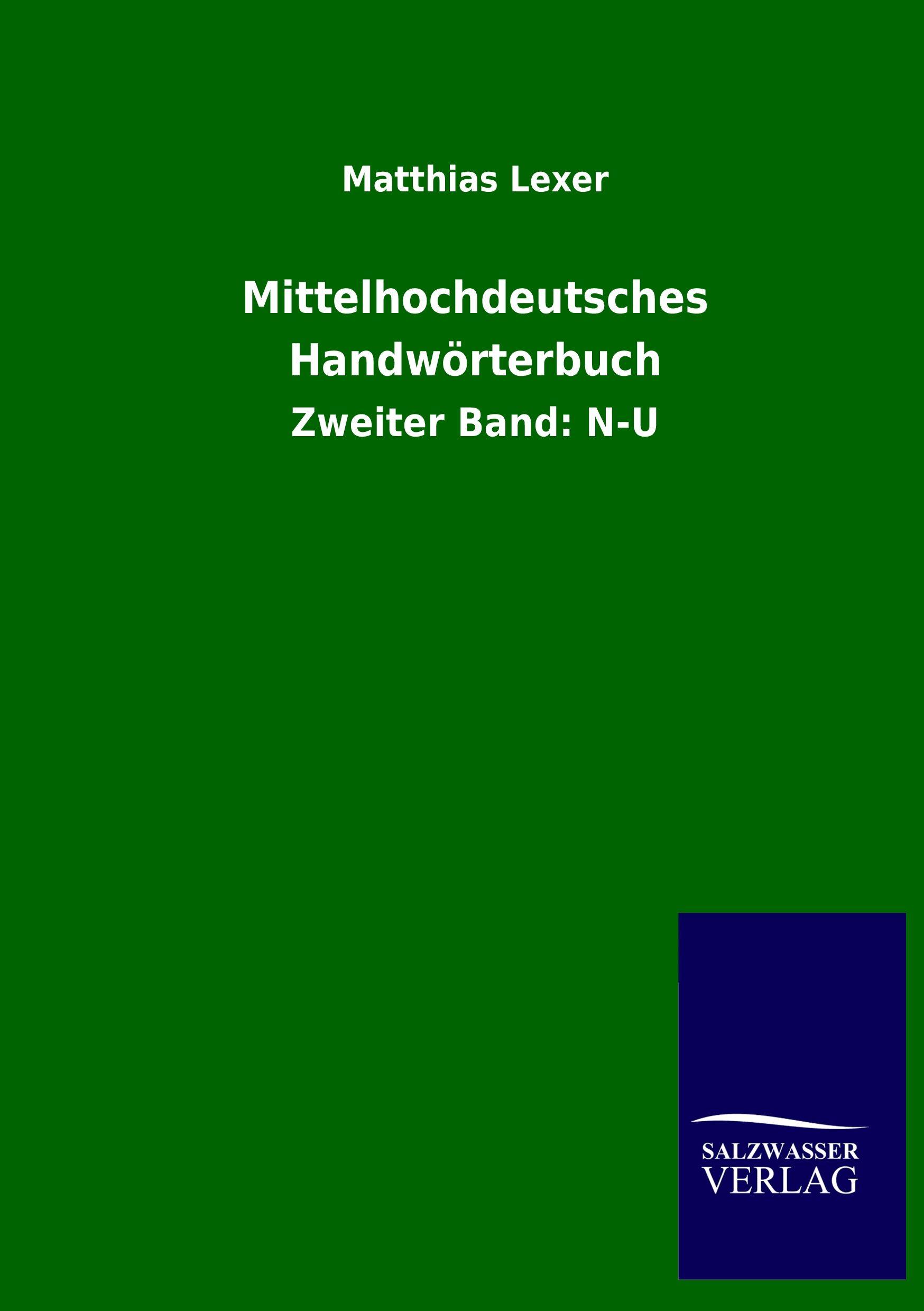 Vorderes Coverbild Mittelhochdeutsches Handwörterbuch