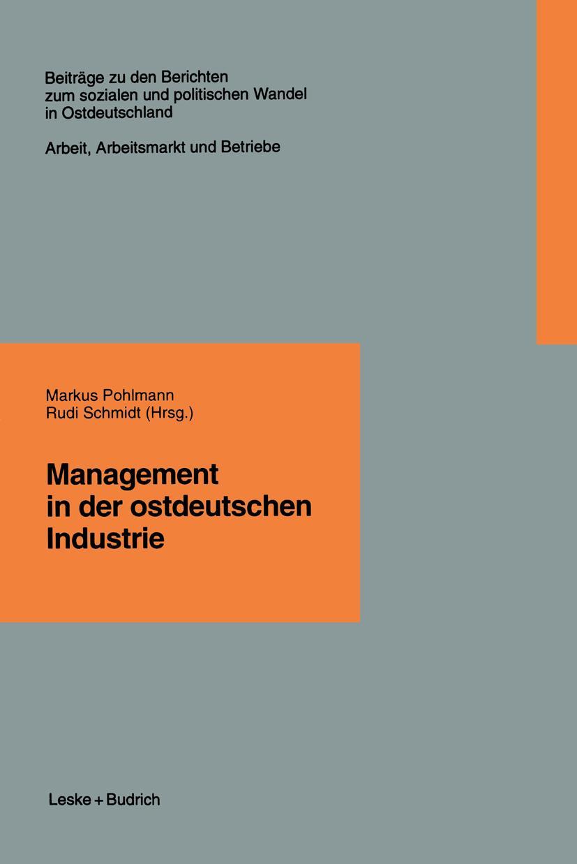 Vorderes Coverbild Management in der ostdeutschen Industrie