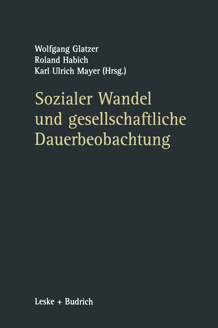 Vorderes Coverbild Sozialer Wandel und gesellschaftliche Dauerbeobachtung