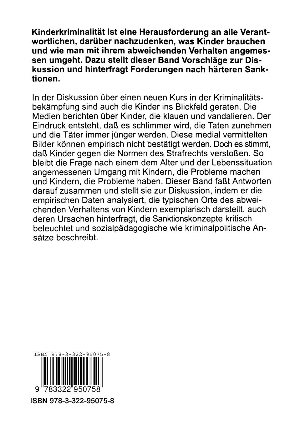 Rückseitencover Kinderkriminalität