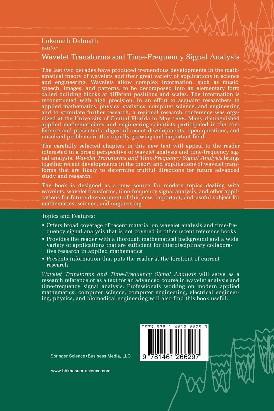 Rückseitencover Wavelet Transforms and Time-Frequency Signal Analysis