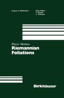 Vorderes Coverbild Riemannian Foliations