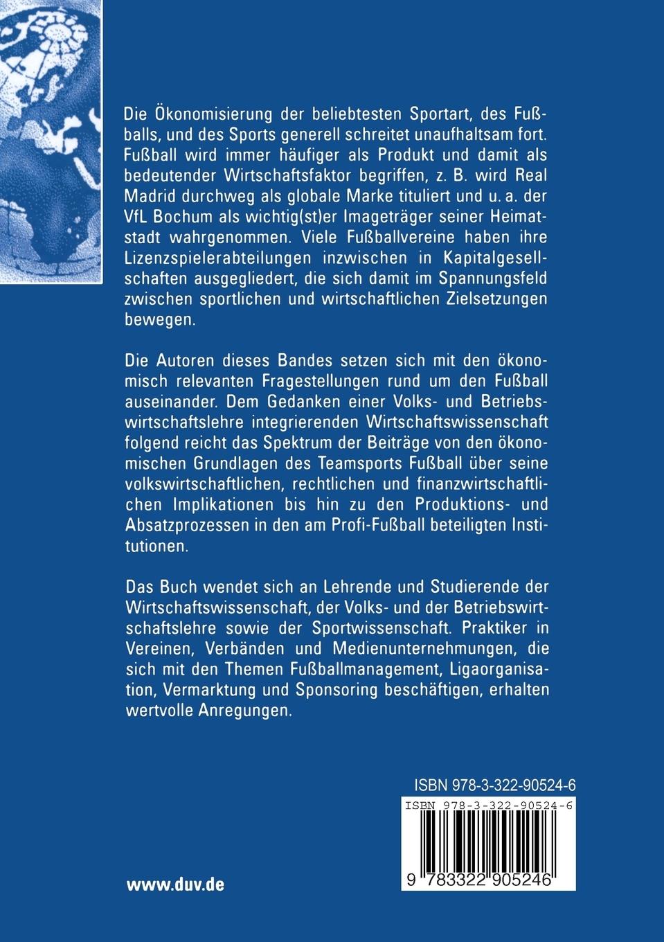 Rückseitencover Ökonomie des Fußballs