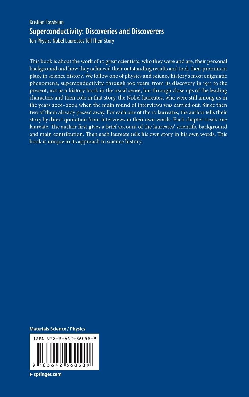 Rückseitencover Superconductivity: Discoveries and Discoverers