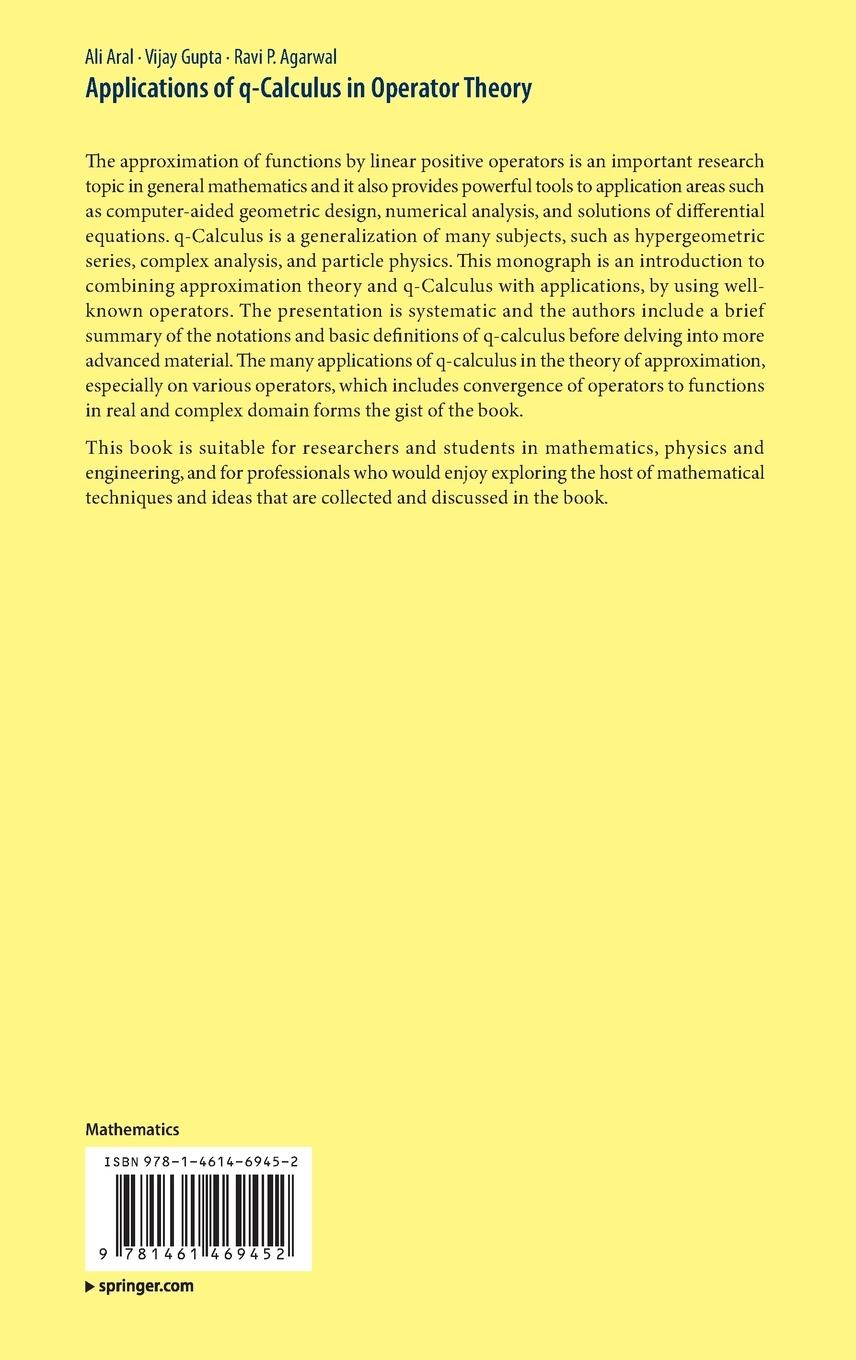 Rückseitencover Applications of q-Calculus in Operator Theory