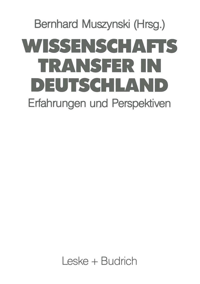 Vorderes Coverbild Wissenschaftstransfer in Deutschland