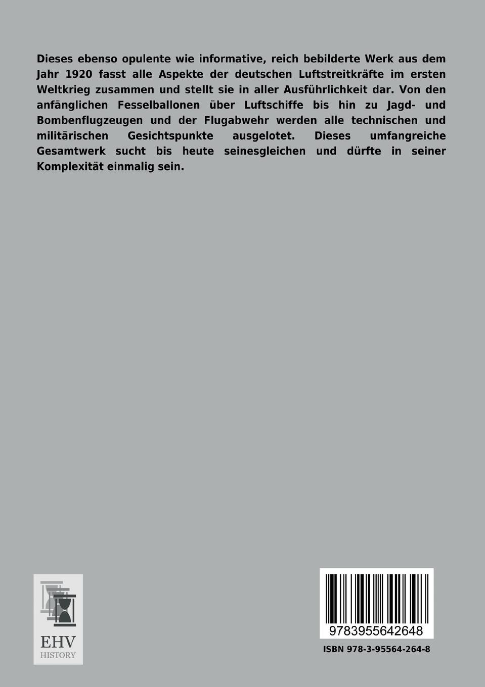 Rückseitencover Die gesamten deutschen Luftstreitkräfte im 1. Weltkrieg
