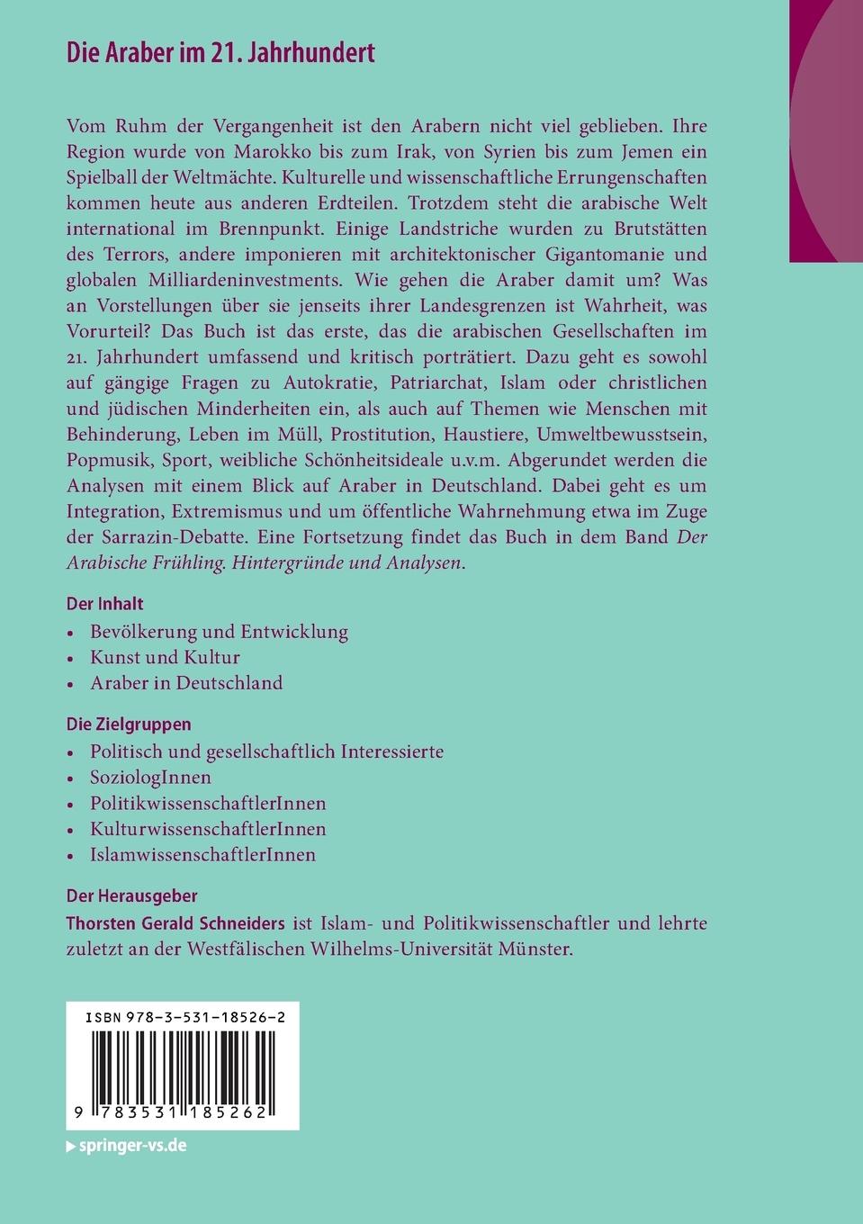 Rückseitencover Die Araber im 21. Jahrhundert