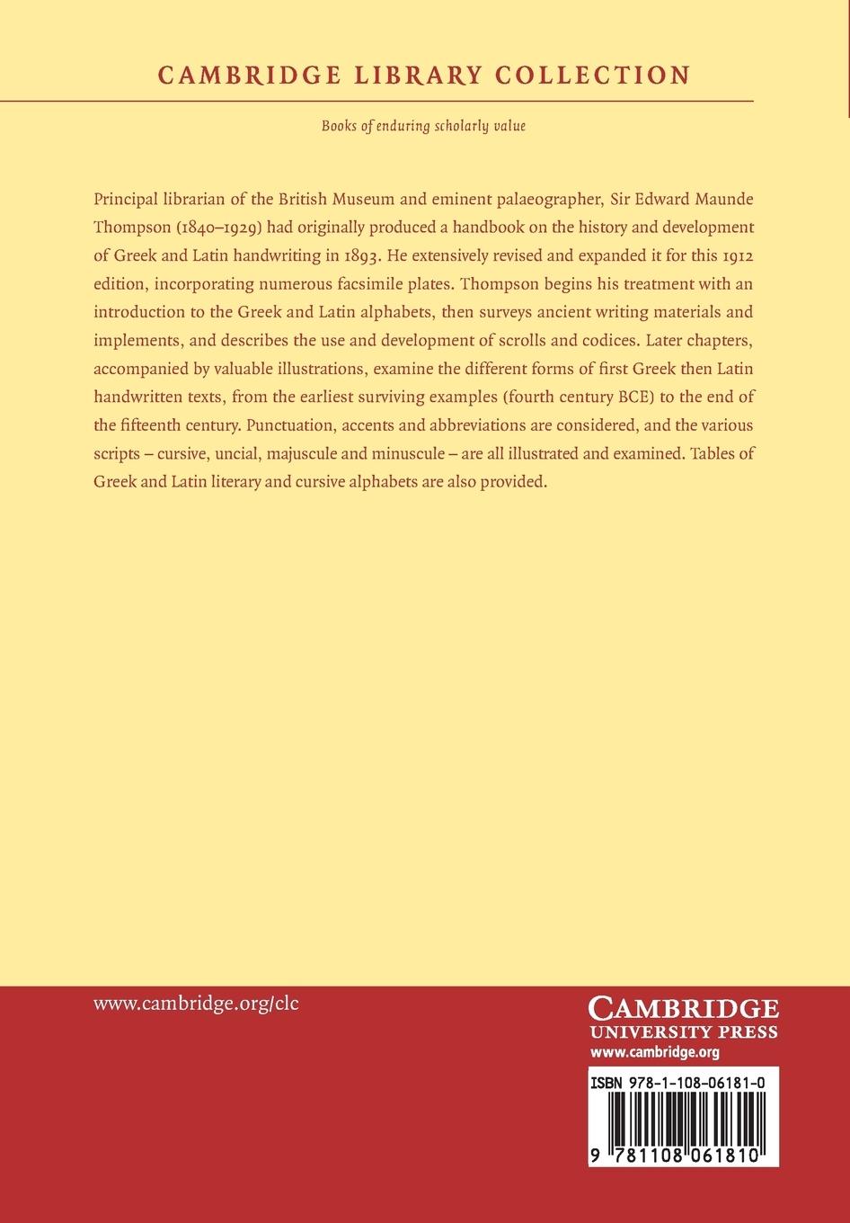 Rückseitencover An Introduction to Greek and Latin Palaeography