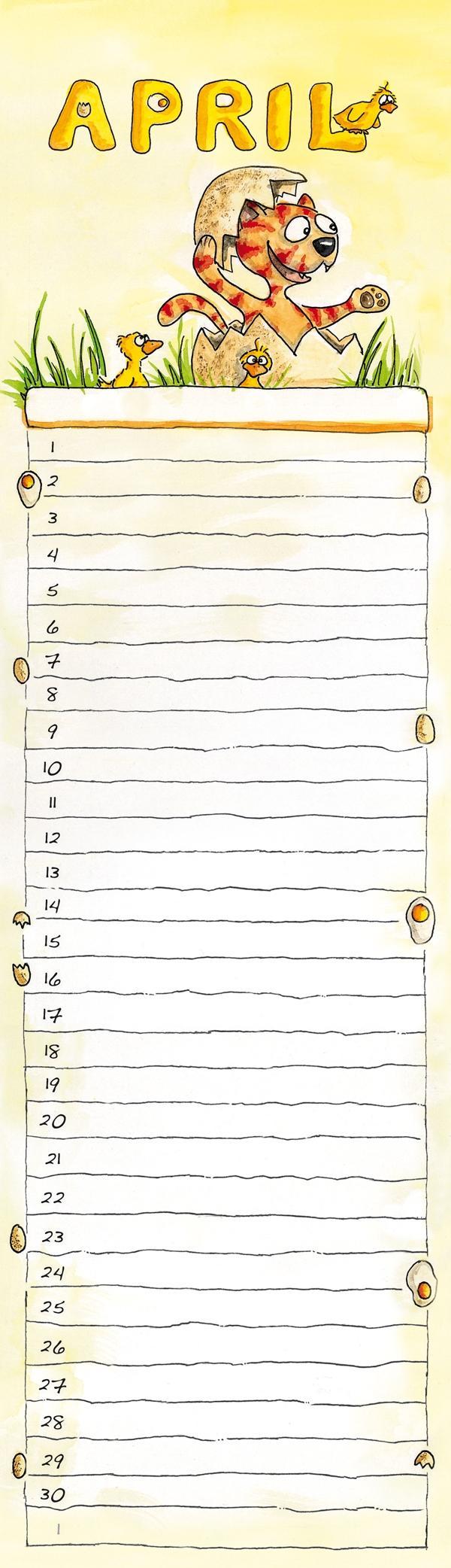 Beispielinhalt (Bild) Geburtstagskalender Mini Cartoon immerwährend