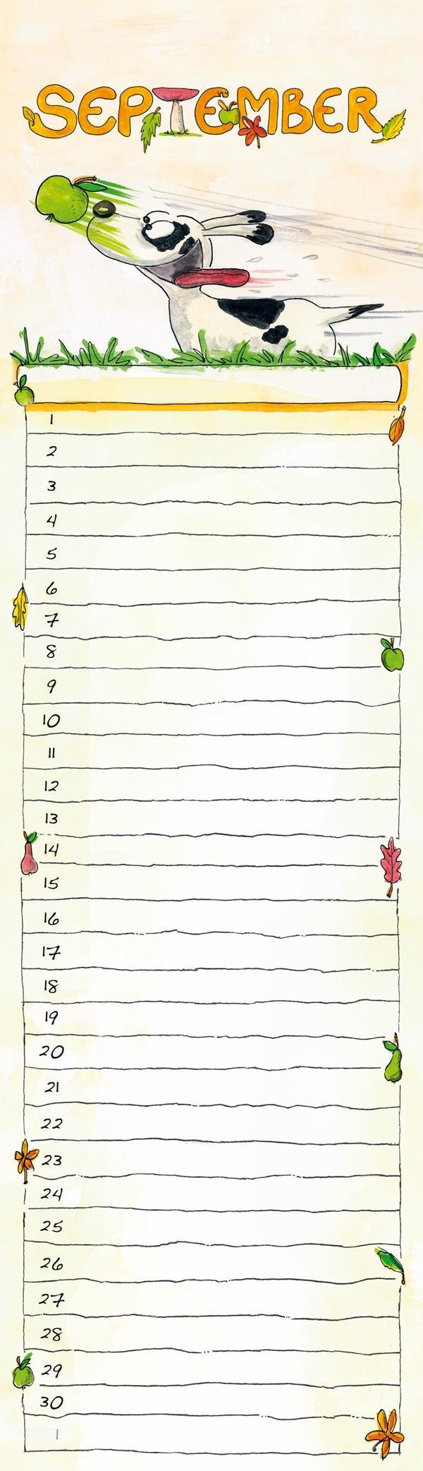 Beispielinhalt (Bild) Geburtstagskalender Mini Cartoon immerwährend