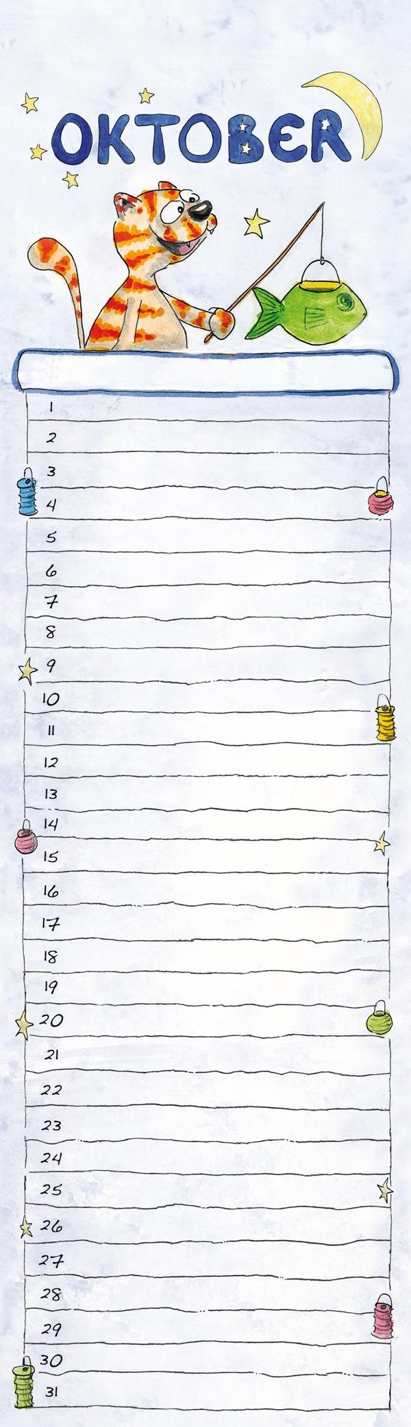 Beispielinhalt (Bild) Geburtstagskalender Mini Cartoon immerwährend