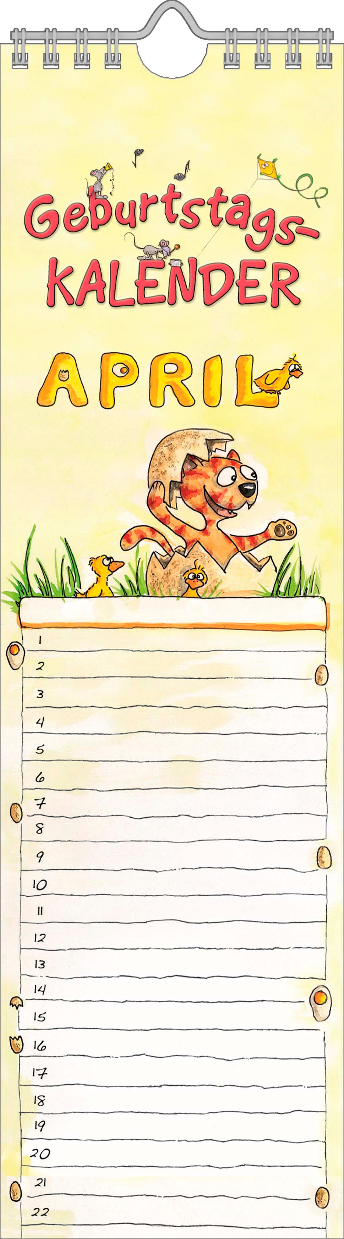 Vorderes Coverbild Geburtstagskalender Mini Cartoon immerwährend