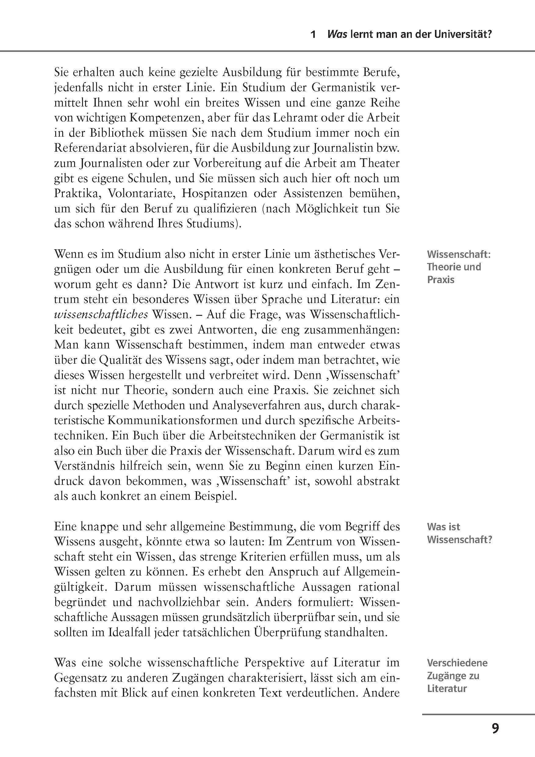 Beispielinhalt (Bild) Arbeitstechniken Germanistik