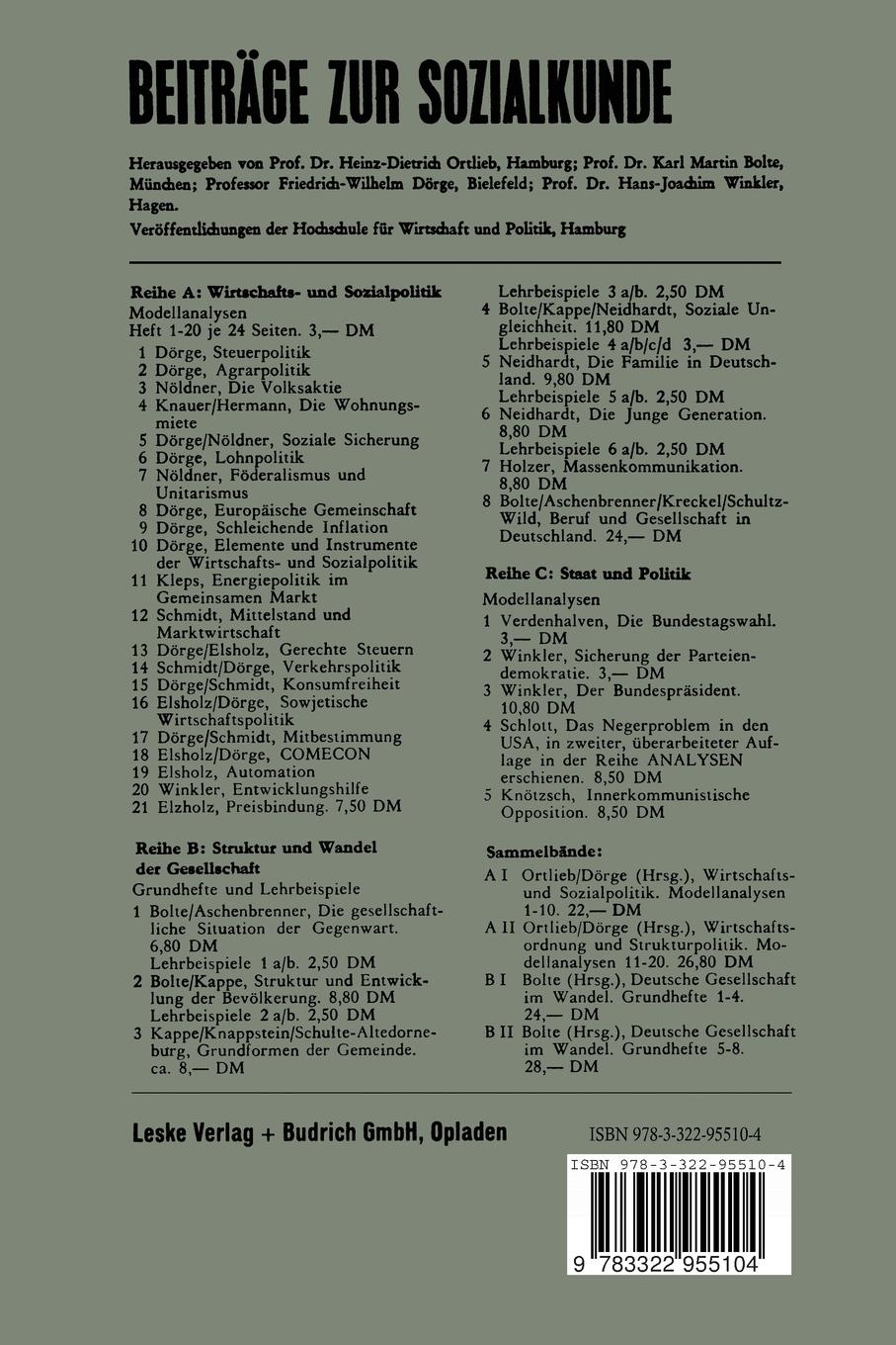 Rückseitencover Die Familie in Deutschland