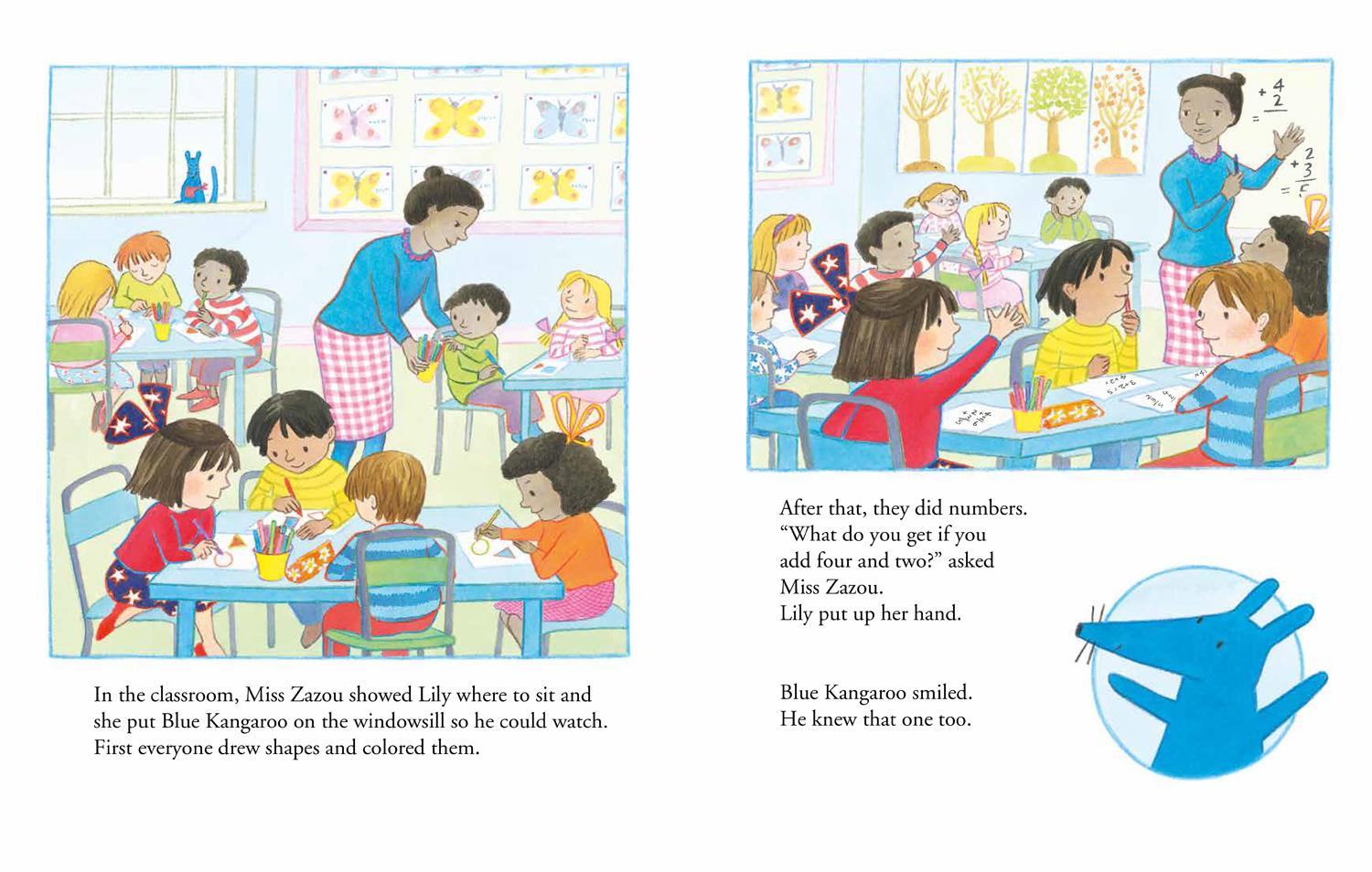 Beispielinhalt (Bild) Come to School too, Blue Kangaroo!