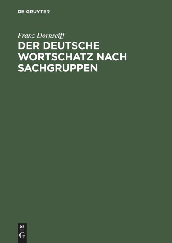 Vorderes Coverbild Der deutsche Wortschatz nach Sachgruppen