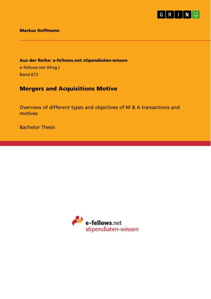 Vorderes Coverbild Mergers and Acquisitions Motive