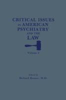 Vorderes Coverbild Critical Issues in American Psychiatry and the Law