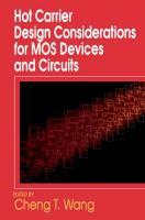 Vorderes Coverbild Hot Carrier Design Considerations for MOS Devices and Circuits