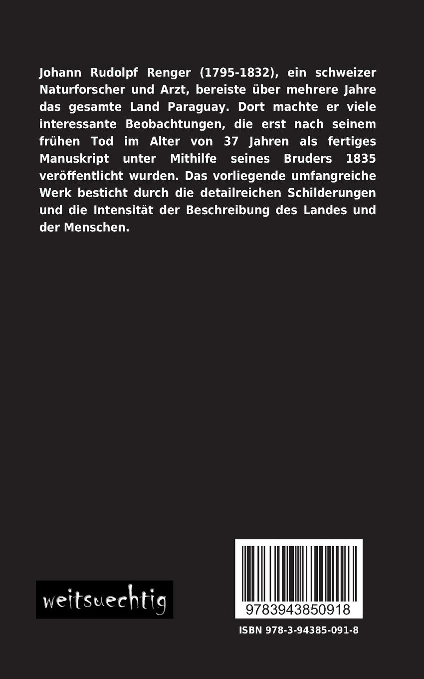Rückseitencover Reise nach Paraguay in den Jahren 1818 bis 1826