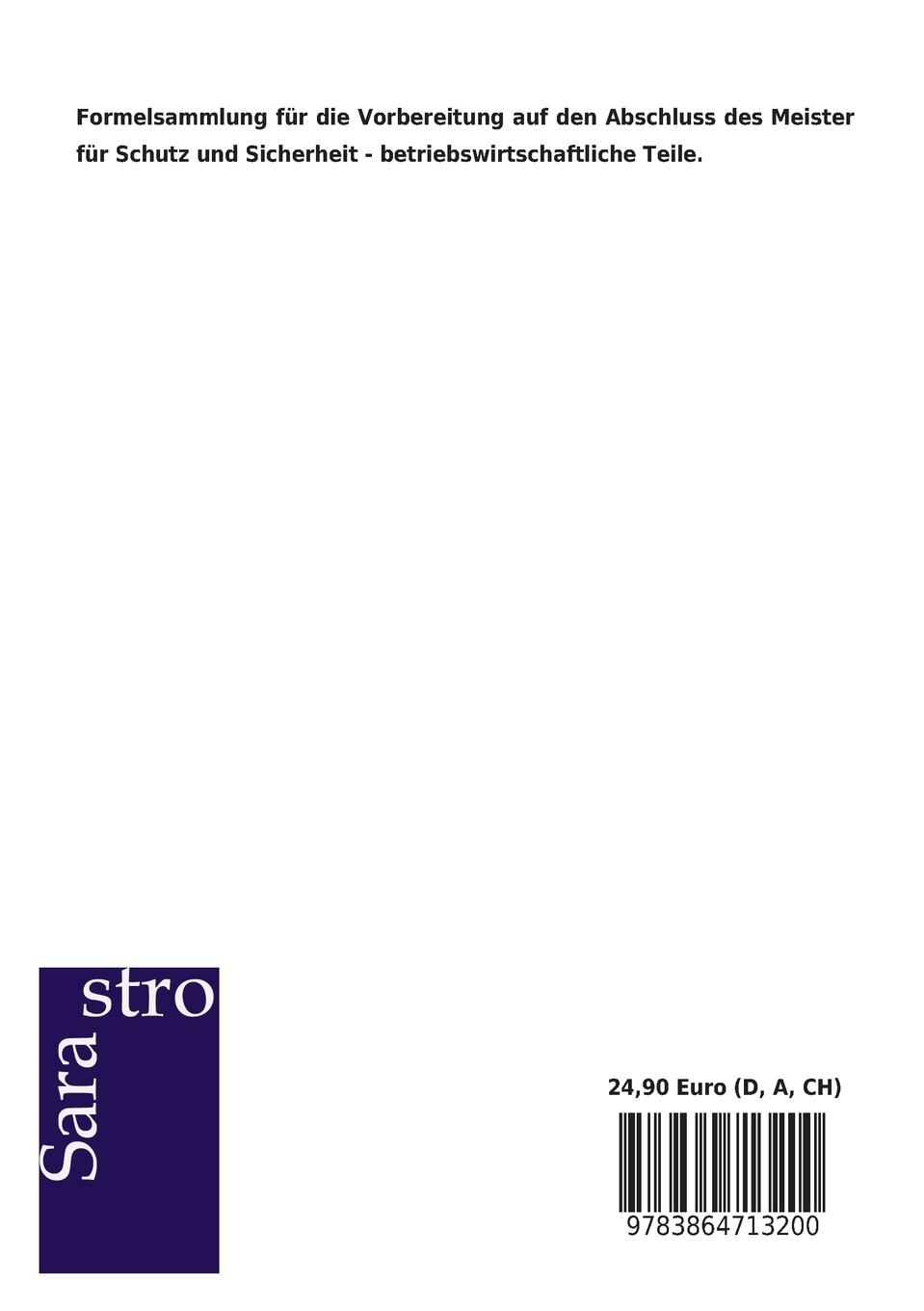 Rückseitencover Meister für Schutz und Sicherheit - Formelsammlung