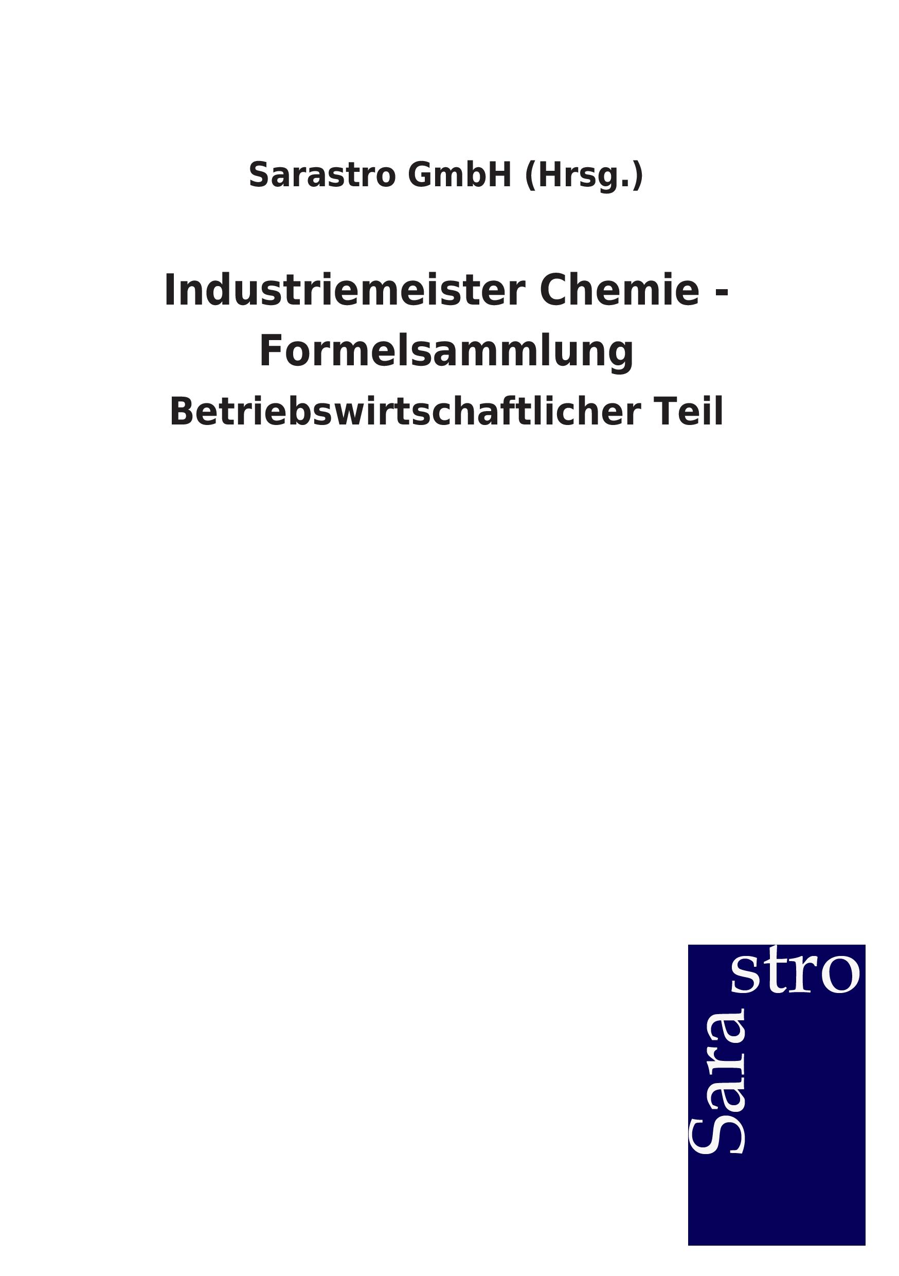 Vorderes Coverbild Industriemeister Chemie - Formelsammlung