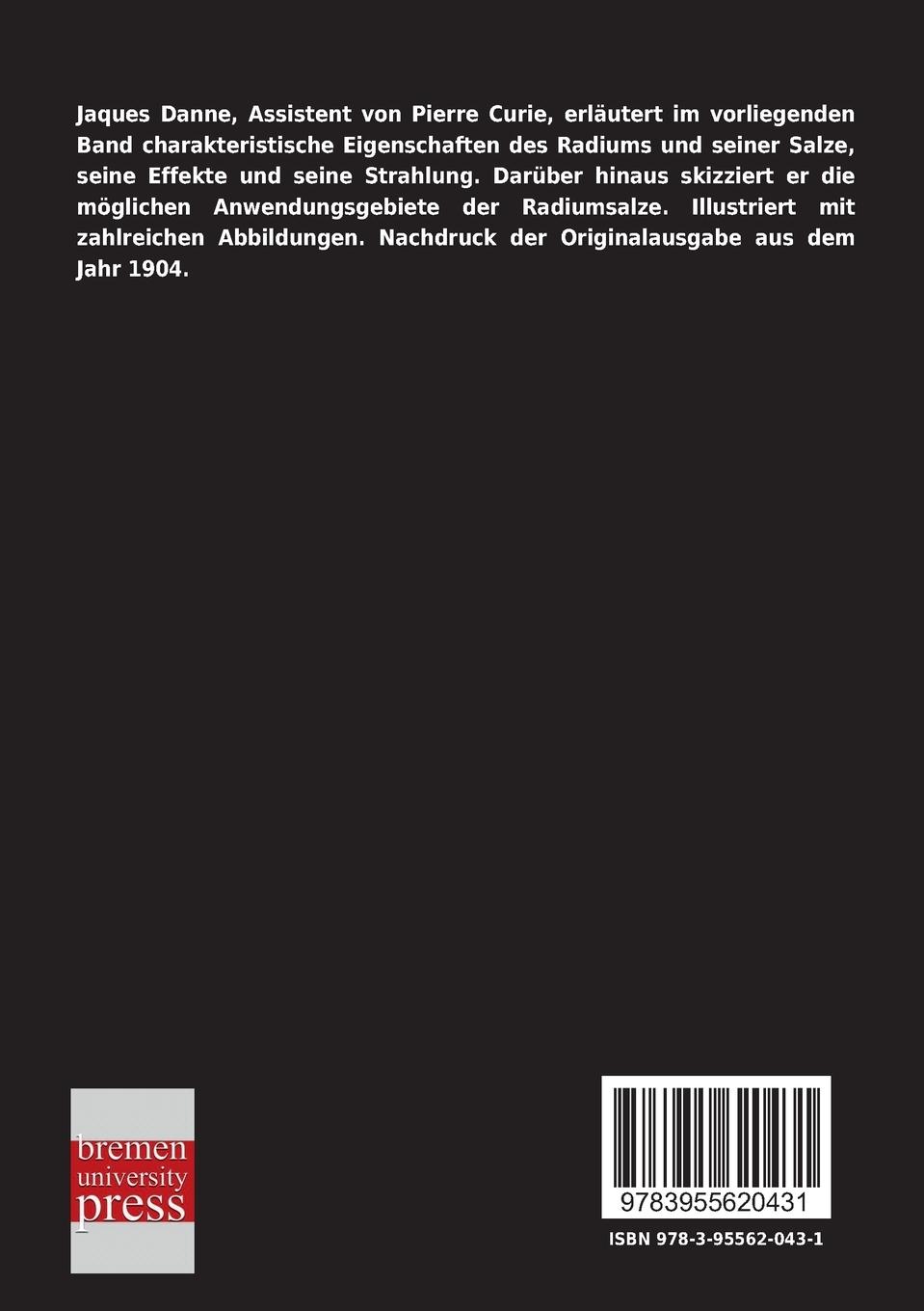 Rückseitencover Das Radium