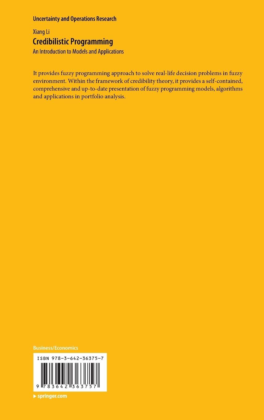 Rückseitencover Credibilistic Programming