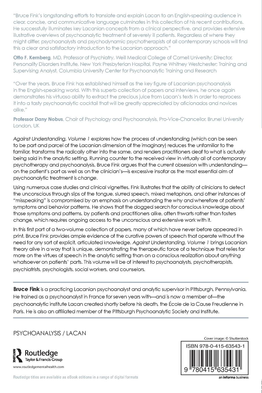 Rückseitencover Against Understanding, Volume 1