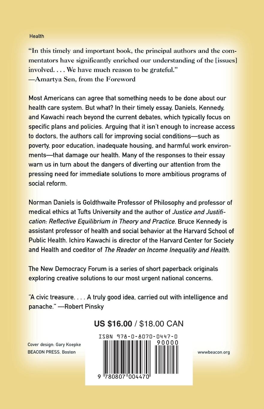 Rückseitencover Is Inequality Bad For Our Health?