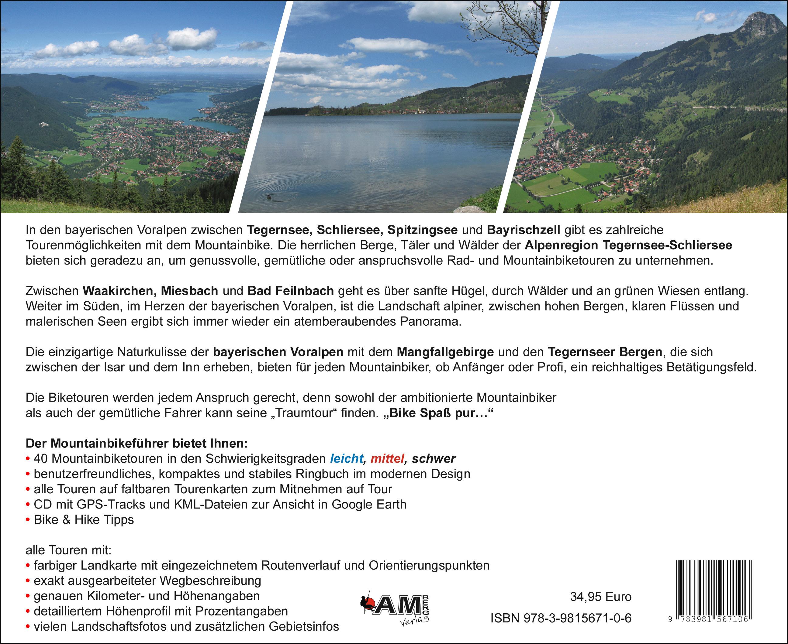 Rückseitencover Mountainbike Touren Tegernsee - Schliersee - Bayrischzell