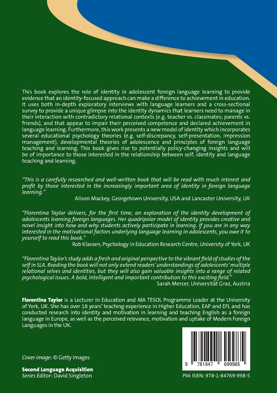 Rückseitencover Self and Identity in Adolescent Foreign Language Learning