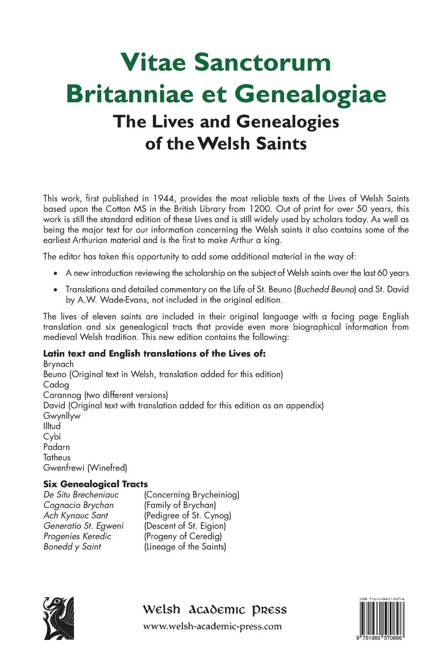 Rückseitencover Vitae Sanctorum Britanniae et Genealogiae