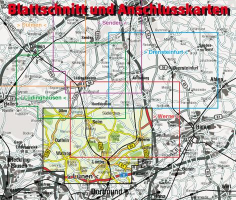 Rückseitencover Lünen, KVplan, Radkarte/Wanderkarte/Stadtplan, 1:25.000 / 1:15.000 / 1:7.500