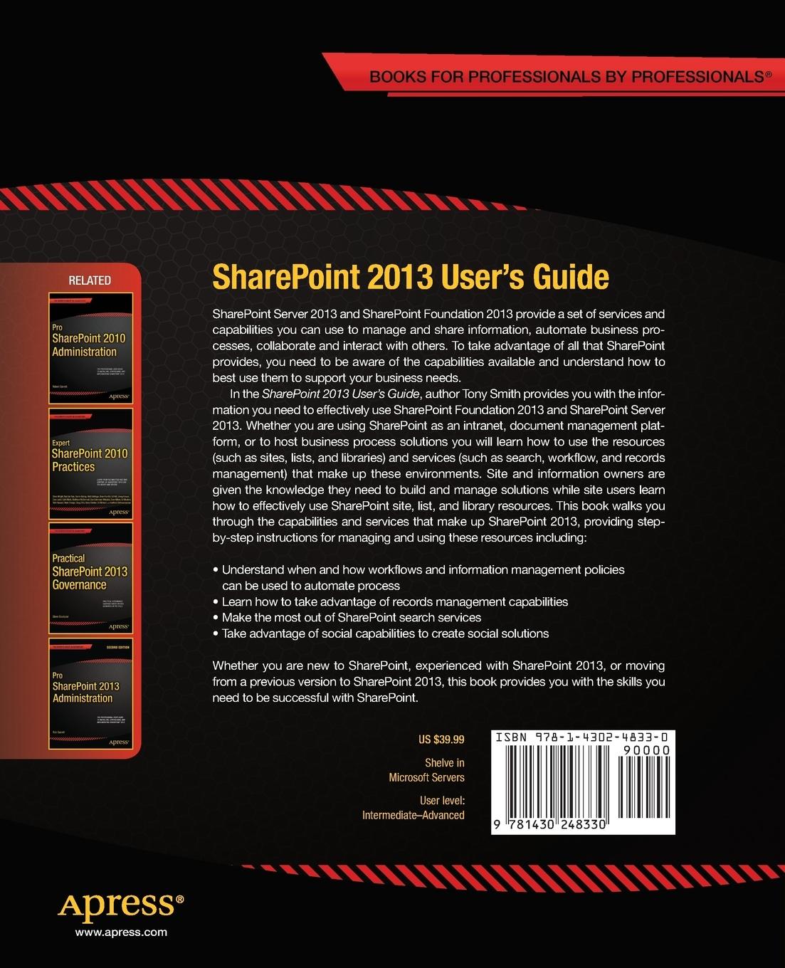 Rückseitencover SharePoint 2013 User's Guide