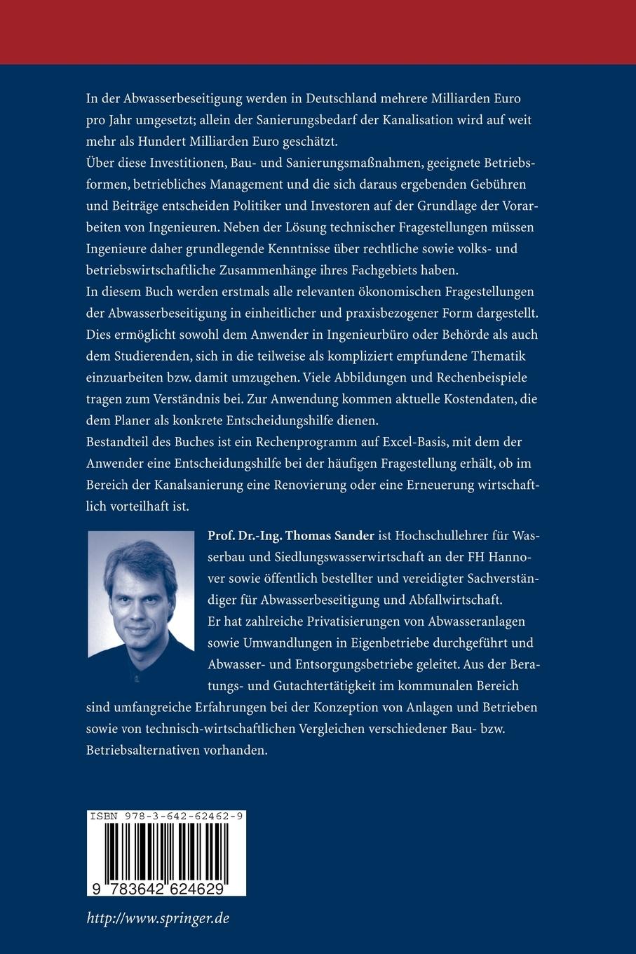 Rückseitencover Ökonomie der Abwasserbeseitigung