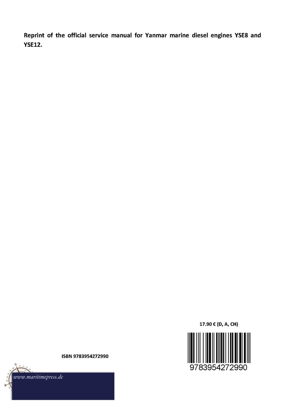 Rückseitencover YANMAR MARINE DIESEL ENGINE YSE8