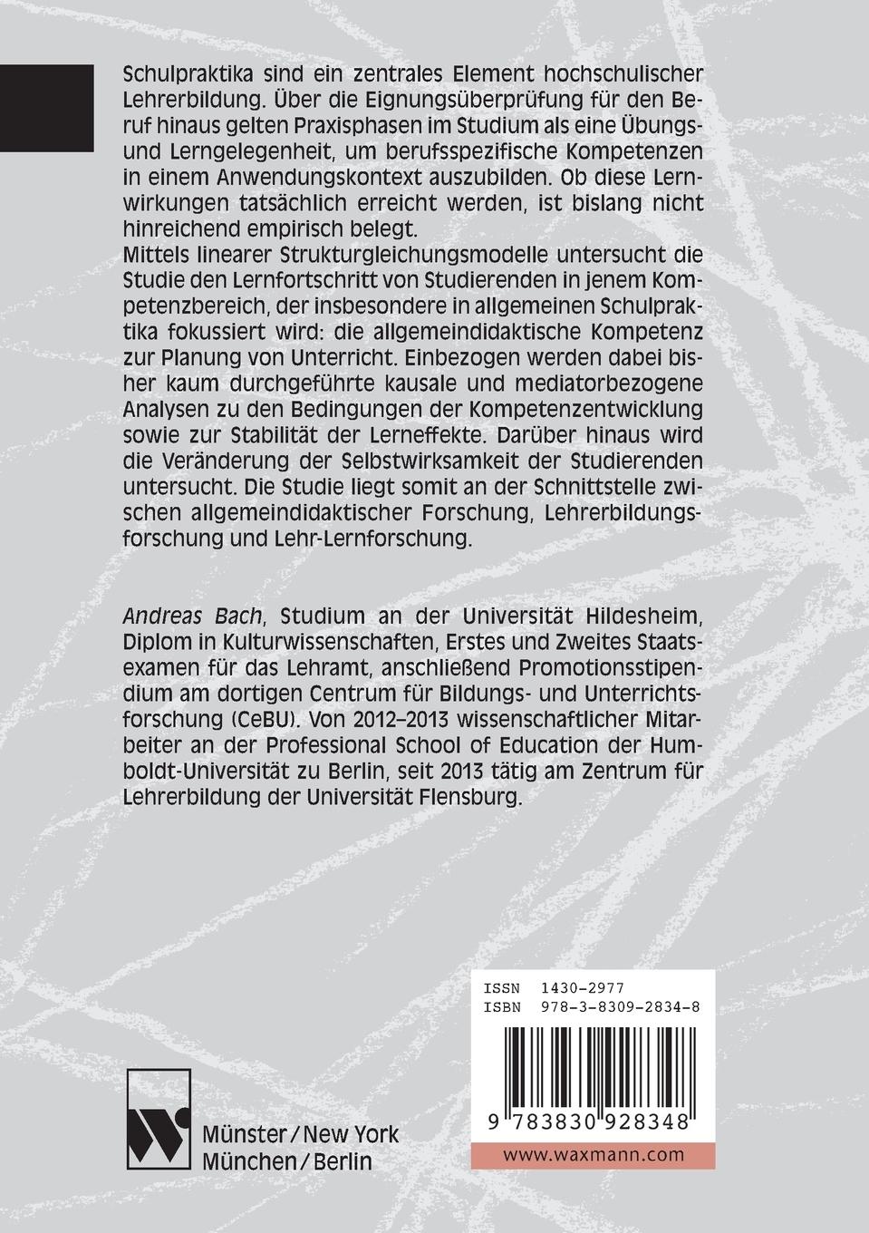 Rückseitencover Kompetenzentwicklung im Schulpraktikum